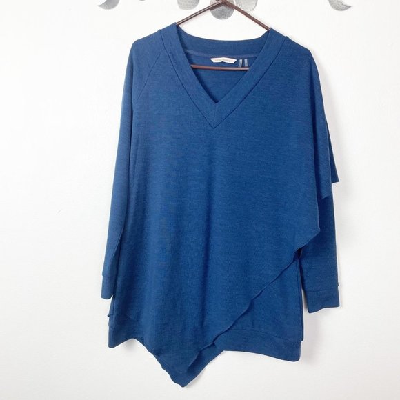 Soft Surroundings Woman's Sz S Blue Madison Cape Tunic Sweater 28583 - Picture 2 of 8